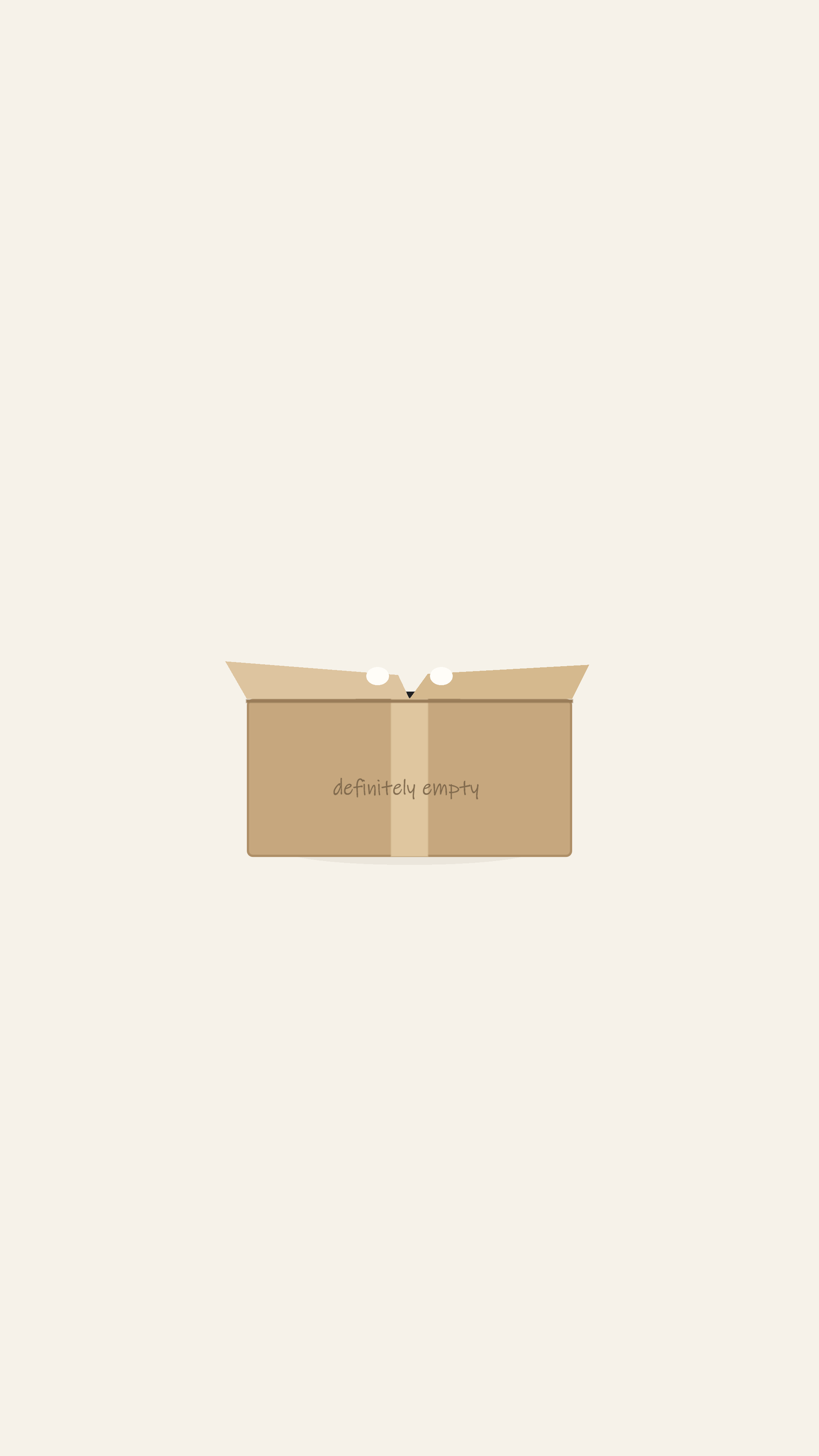 The blob hiding behind a cardboard box.